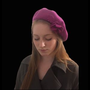 Kate Landry Magenta French Style Hat/Beret